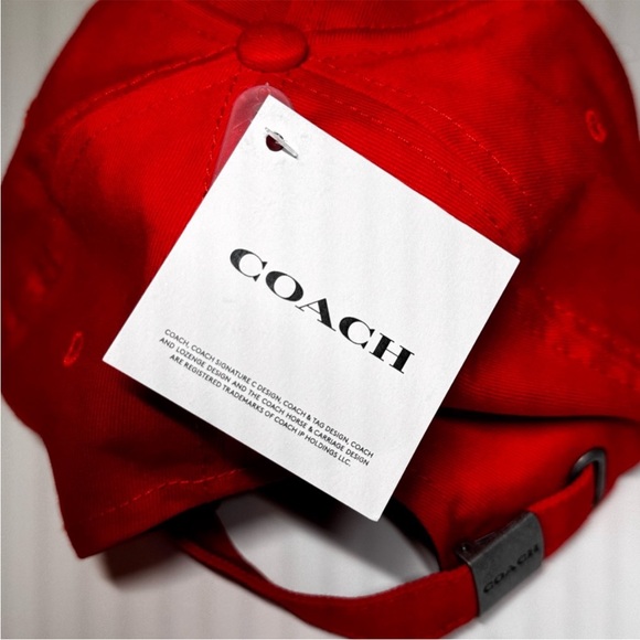 NWT Coach Red Cap with Coach Insignia on Front and adjustable back. - Picture 7 of 15